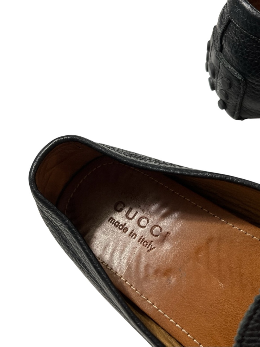 Men's Black Leather Gucci Slip-On Loafers - Picture 6 of 12